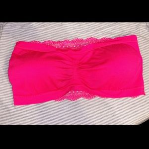 Hot pink strapless bandeau